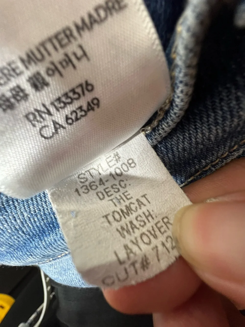 MOTHER The Tomcat High-Rise Jeans Wash Layover Sz 24 - Picture 15 of 16